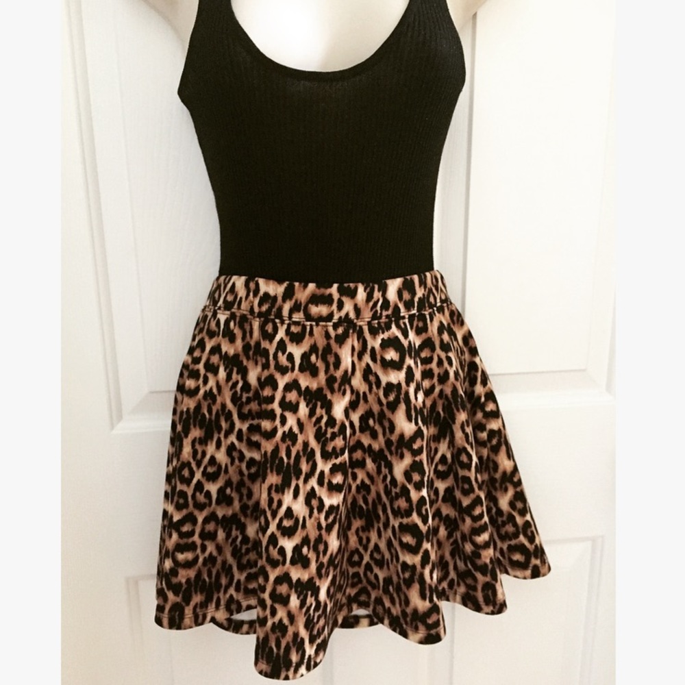 Leopard Print Mini Skirt